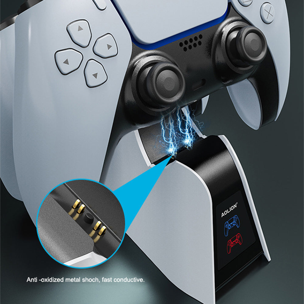 AOLION ALP500701 Dual Slot Fast Charging Dock for PS5 Elite Controller Charger with LED Indicator AOLION ALP500701 Dual Slot Fast Charging Dock for PS5 Elite Controller Charger with LED Indicator